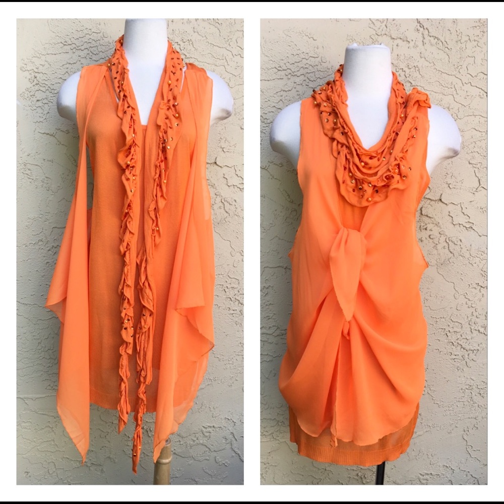 RYU FINAL SALE ORANGE NEW DRESS - Picture 2 of 3